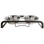 American Pet Supplies Elevated Rustic Bone Dog Feeder with 2 Stainless Steel Bowls for Puppies and Dogs, Aged Copper
