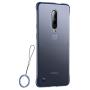 Compatible with Oneplus 7 pro Case,ASONRL Clear Frameless Matte Hard PC Slim Shock Absorption TPU Bumper with Non-Slip Surface Rope Pull Ring Case (Blue)