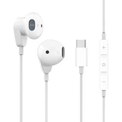 USB C Headphones, WamGra HiFi Stereo Type C Earbuds USB C Earphones with Mic & Volume Control Compatible with Google Pixel 3/2/XL,Sony XZ2, OnePlus 6T,MacBook,iPad Pro 2018(Newest Version)-White