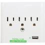 RND Wall Power Station includes 3 AC Plugs and 2 USB ports (3.4A total) with Surge for iPhone, iPad, Samsung Galaxy, LG, HTC, Moto and all USB Compatible Devices