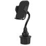 Macally Car Cup Holder Phone Mount - Secure Fit for Phones up to 4.1” Wide - Cup Phone Holder for Car with Flexible Gooseneck & 360° Rotatable Cradle - Universal Vehicle Fitment Cell Phone Cup Holder