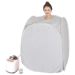 Smartmak Portable Steam Home Sauna Upgrade 2L Steamer, Lightweight Tent, One Person Full Body Spa for Weight Loss Detox Therapy (US Plug) -Grey