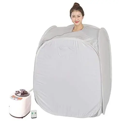 Smartmak Portable Steam Home Sauna Upgrade 2L Steamer, Lightweight Tent, One Person Full Body Spa for Weight Loss Detox Therapy (US Plug) -Grey Smartmak Portable Steam Home Sauna Upgrade 2L Steamer, Lightweight Tent, One Person Full Body Spa for Weight Loss Detox Therapy (US Plug) -Grey