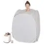 Smartmak Portable Steam Home Sauna Upgrade 2L Steamer, Lightweight Tent, One Person Full Body Spa for Weight Loss Detox Therapy (US Plug) -Grey Smartmak Portable Steam Home Sauna Upgrade 2L Steamer, Lightweight Tent, One Person Full Body Spa for Weight Loss Detox Therapy (US Plug) -Grey
