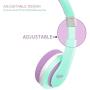 Elecder i41 Kids Headphones, Headphones for Kids Children Girls Boys Teens Foldable Adjustable On Ear Headphones with 3.5mm Jack for iPad Cellphones Computer MP3/4 Kindle Airplane School Green/Purple