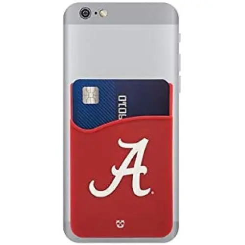 Alabama Crimson Tide Adhesive Silicone Cell Phone Wallet/Card Holder for iPhone, Android, Samsung Galaxy, Most Smartphones Alabama Crimson Tide Adhesive Silicone Cell Phone Wallet/Card Holder for iPhone, Android, Samsung Galaxy, Most Smartphones