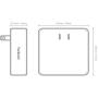 Nekmit Dual Port Ultra Thin Flat USB Wall Charger with Smart IC, White