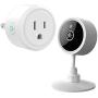Premier Smart Plug Cam Alexa Google Assist Compatible Smarthome Wireless Home WiFi Safety Camera Outlet Bundle, 1 Pack Each Smartphone App Enabled Accessory, White