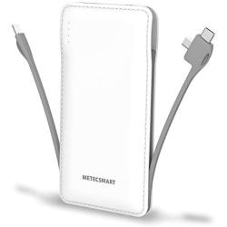 Portable Charger with Built in Cable, Metecsmart Portable Charger for iPhone, 10000mah Power Bank, iPhone Charger Portable, Type C Battery Pack Charger, USB C Cell Phone Charger Portable