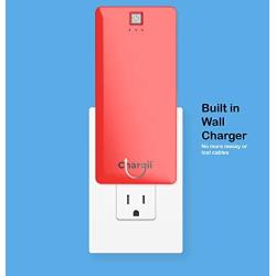 Chargii - Power Bank - All-in-One Portable Charger - Cell Phone Battery Backup - Built-in Wall Plug AC Adapter - 2 USB Ports - 5000 mAH