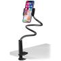 Aduro Solid-Grip Phone Holder for Desk - Adjustable Universal Gooseneck Smartphone Stand, with Durable Mount (Black)