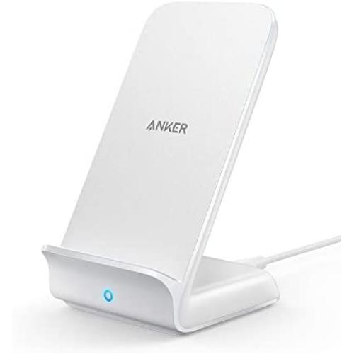 Anker Wireless Charger, PowerWave 7.5 Stand, Qi-Certified, Fast Charging iPhone 11, 11 Pro, 11 Pro Max, XR, Xs Max, Xs, X, 8, 8 Plus, Galaxy S 20 S10 S9 S8, Note 10 Note 9 (No AC Adapter) - White