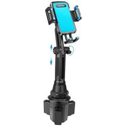 Car-Cup-Holder-Phone-Mount Adjustable Long Pole Automobile Cup Holder Smart Phone Cradle Car Mount for iPhone 11 Pro/XR/XS Max/X/8/7 Plus/6s/Samsung S10 /Note 9/S8 Plus/S7 Edge-Blue