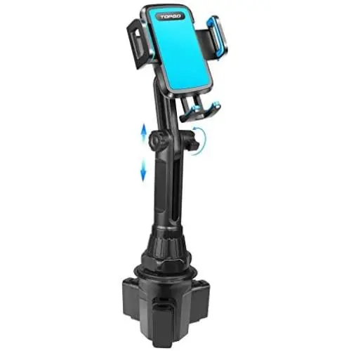 Car-Cup-Holder-Phone-Mount Adjustable Long Pole Automobile Cup Holder Smart Phone Cradle Car Mount for iPhone 11 Pro/XR/XS Max/X/8/7 Plus/6s/Samsung S10 /Note 9/S8 Plus/S7 Edge-Blue Car-Cup-Holder-Phone-Mount Adjustable Long Pole Automobile Cup Holder Smart Phone Cradle Car Mount for iPhone 11 Pro/XR/XS Max/X/8/7 Plus/6s/Samsung S10 /Note 9/S8 Plus/S7 Edge-Blue