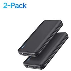 Portable Charger, 【2-Pack】 Ultra-Slim 5V/2.1A 5000mAh Power Bank External Battery Backup Pack, Mini-Sized with Light Compatible with iPhone 11 Pro,11 Pro MAX,11,XS MAX,XS,XR,X,8 Plus,8 …