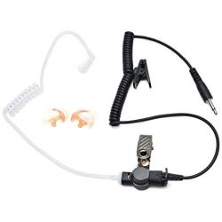 TWAYRDIO 3.5mm Receiver and Listen Only Surveillance Headset Clear Acoustic Earpiece with One Pair Medium Earmolds for Two-Way Radios, Transceivers and Radio Speaker Mics Jacks