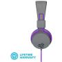 JLab Audio Neon Folding On-Ear Headphones | Wired Headphones | Tangle Free Cord | Noise Isolation | 40mm Neodymium Drivers | C3 Sound (Crystal Clear Clarity) | Graphite / Purple