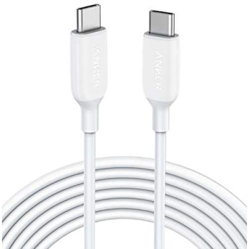 USB C Cable 60W 10ft, Anker Powerline III USB-C to USB-C Cable 2.0, USB C Charger Cable for MacBook Pro 2020, iPad Pro 2020, Switch, Samsung Galaxy S20 Plus S9 S8 Plus, Pixel, and More White