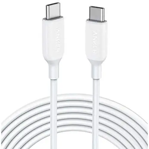 USB C Cable 60W 10ft, Anker Powerline III USB-C to USB-C Cable 2.0, USB C Charger Cable for MacBook Pro 2020, iPad Pro 2020, Switch, Samsung Galaxy S20 Plus S9 S8 Plus, Pixel, and More White