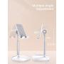 Cell Phone Stand,Angle Height Adjustable LISEN Cell Phone Stand for Desk,Thick Case Friendly Phone Holder Stand for Desk, Compatible with All Mobile Phones-White