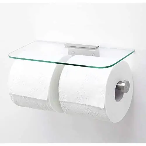 JackCubeDesign Toilet Paper Holder Roll Tissue Dual Dispenser Bathroom Kitchen Roll Holder, Shelf Dual Holder for Mobile Phone, Tissue Hanger -Wall Stainless Steel MK428D (Glass Type2) JackCubeDesign Toilet Paper Holder Roll Tissue Dual Dispenser Bathroom Kitchen Roll Holder, Shelf Dual Holder for Mobile Phone, Tissue Hanger -Wall Stainless Steel MK428D (Glass Type2)