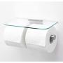 JackCubeDesign Toilet Paper Holder Roll Tissue Dual Dispenser Bathroom Kitchen Roll Holder, Shelf Dual Holder for Mobile Phone, Tissue Hanger -Wall Stainless Steel MK428D (Glass Type2)