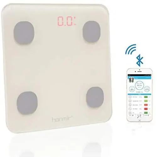Hanmir Bluetooth Body Fat Scale,Smart BMI Scale Digital Bathroom Wireless Weight Scale, Body Composition Analyzer with Smartphone App, 330 lbs Hanmir Bluetooth Body Fat Scale,Smart BMI Scale Digital Bathroom Wireless Weight Scale, Body Composition Analyzer with Smartphone App, 330 lbs