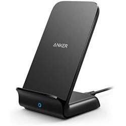 Anker Wireless Charger, PowerWave 7.5 Stand, Qi-Certified, Fast Charging iPhone 11, 11 Pro, 11 Pro Max, XR, Xs Max, Xs, X, 8, 8 Plus, Galaxy S20 S10 S9 S8, Note 10 Note 9 (No AC Adapter) - Black