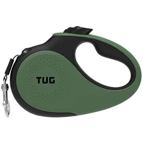 TUG 360° Tangle-Free, Heavy Duty Retractable Dog Leash with Anti-Slip Handle; 16 ft Strong Nylon Tape/Ribbon; One-Handed Brake, Pause, Lock TUG 360° Tangle-Free, Heavy Duty Retractable Dog Leash with Anti-Slip Handle; 16 ft Strong Nylon Tape/Ribbon; One-Handed Brake, Pause, Lock