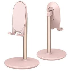 Phone Stand for Desk, Cell Phone Stand Adjustable Desk Phone Holder Tablet Holder Phone Dock (Pink)