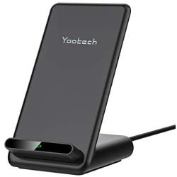 Yootech 7.5W/10W/15W Fast Wireless Charger,7.5W Wireless Charging Stand Compatible with iPhone SE 2020/11/11 Pro/11 Pro Max/XS,15W for LG V30/V35,10W for Galaxy S20/S10,Pixel 3/4XL(No AC Adapter)