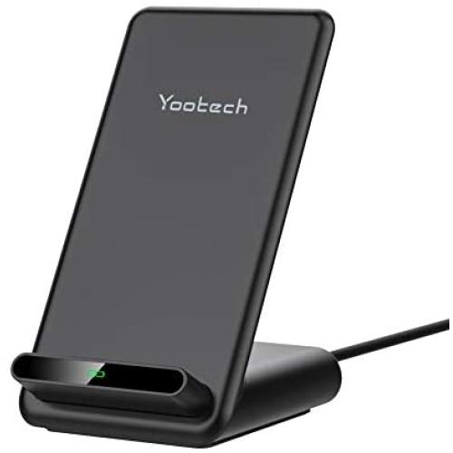 Yootech 7.5W/10W/15W Fast Wireless Charger,7.5W Wireless Charging Stand Compatible with iPhone SE 2020/11/11 Pro/11 Pro Max/XS,15W for LG V30/V35,10W for Galaxy S20/S10,Pixel 3/4XL(No AC Adapter)