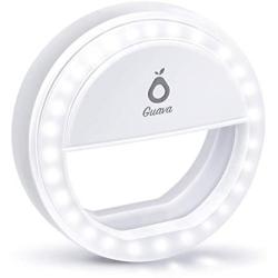 Selfie Ring Light Rechargeable-Phone Ring Light Clip On for iPhone Tablet Computer Camera Photography Video-Adjustable Brightness 36 LED Camera Circle Light- Portable Selfie Fill Ring Selfies -White