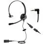 Wired Cell Phone Headset by AvimaBasics | with Noise Canceling Mic and Adjustable Fit Headband for iPhone Samsung Huawei HTC LG ZTE BlackBerry Mobile Phone and Smartphones with 3.5mm Jack