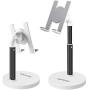 Cell Phone Stand Desktop Phone Stand Adjustable Sturdy Aluminum Metal Phone Holder Cradle Dock, Compatible with Phone 11 Pro Xs Max Xr X 8, iPad, Kindle, Tablet (Black)