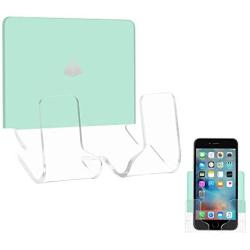 TXesign Adhesive Wall Phone Holder Mount for Smartphones iPhone External Battery Wall Holder Mount (Silky Ice Green & Transparent)