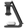 MiromTec Wireless Charger 3in1 Charging Station, Apple Watch Series 5,4,3,2, Airpods pro Fast Qi Wireless Charging Stand, Dock for iPhone, Qi Enabled Phones (with QC 3.0 Adapter)