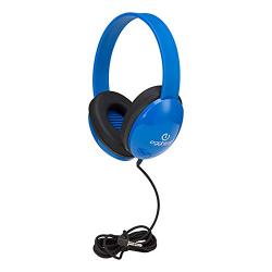 Egghead Heavy-Duty Kids Headphones w/Tangle-Free Fabric Cord (Pack of 10) Blue