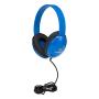 Egghead Heavy-Duty Kids Headphones w/Tangle-Free Fabric Cord (Pack of 10) Blue