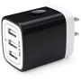 Wall Charger Plug, Ailkin USB Plug Wall, 3MultiPort Home Charger Station Cube Box Charger Outlet Base Brick Block Replacement for iPhone, iPad, and iWatch Charger Plug (Black)