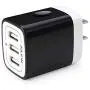 Wall Charger Plug, Ailkin USB Plug Wall, 3MultiPort Home Charger Station Cube Box Charger Outlet Base Brick Block Replacement for iPhone, iPad, and iWatch Charger Plug (Black)