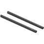 SMALLRIG 12 Inches (30 cm) Black Aluminum Alloy 15mm Rod with M12 Female Thread, Pack of 2 – 1053