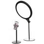 10” Selfie Fill Light with Stand & Cellphone Holder - Round Bi-Color LED Video Light Panel, 3500K-6000K Dimmable Desk Makeup Ring Light, CRI>96 Studio Light for Video Shooting Live Stream Photography