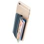 Sinjimoru Cell Phone Grip with Card Wallet, Phone Wallet Stick on Card Holder for Back of Phone, Slim Wallet with Elastic Phone Strap. Sinji Pouch Band Blue Gray