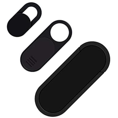 Slider Webcam Cover Ultra Slim 0.028inch Web Camera Cover for Computer, Dell HP Lenovo Laptop, iMac, MacBook Pro, Smartphone, Slider Camera Blocker Protect Privacy and Securtiy (Black - 3 Pack)