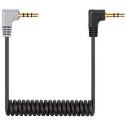 3.5mm TRS to TRRS Microphone Cable, Ancable 1/8 Male to Male Coiled Right Angle Mic Cord Compatible iPhone, Smartphone, Tablets with Rode SC7, VideoMic, VideoMicro Go, BOYA and More External Mic