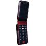 Fitted Leather Case for Alcatel GreatCall Jitterbug Flip Phone for Seniors, Features: Rotating Belt Clip, Screen & Keypad Protection, Secure Fit (Red)