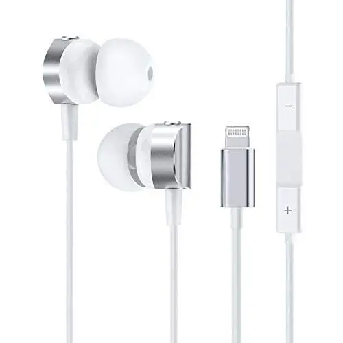 Lightning Earbuds for iPhone, FAPO in-Ear Earphones with Microphone and Controller, MFi Certified, Wired Noise Isolation Headphones for iPhone 11/11 Pro/11 Pro Max/XS/XS Max/XR/X/8/8P/7/7P/6/6S