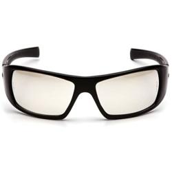 Pyramex Goliath Safety Eyewear, Black Frame, Indoor/Outdoor Mirror Lens