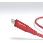 AmazonBasics Double Braided Nylon Lightning to USB Cable, Advanced Collection, MFi Certified Apple iPhone Charger, Red, 10 Foot